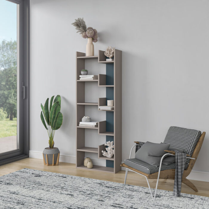 Sinquefield Modern 64.17″ H x 23.82″ W Geometric Bookcase - Chic Decora