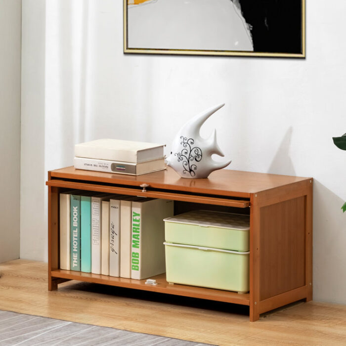 Standard Bookcase, with Flip Doors Free Standing Book Shelf for Living Room - Chic Decora