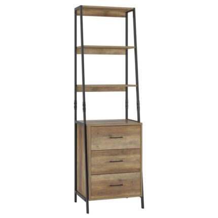 Stansbury 68.9″H Standard Bookcase With 3 Open Shelves and 3 Drawers - Chic Decora