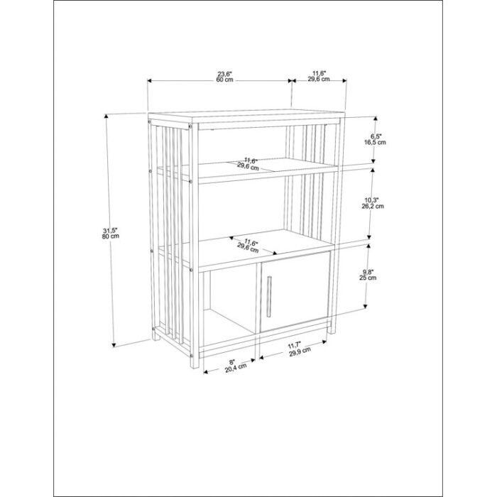 Storage Bookcase - Chic Decora