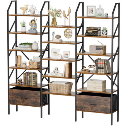 Suean Unfinished Etagere Storage Bookcase - Chic Decora