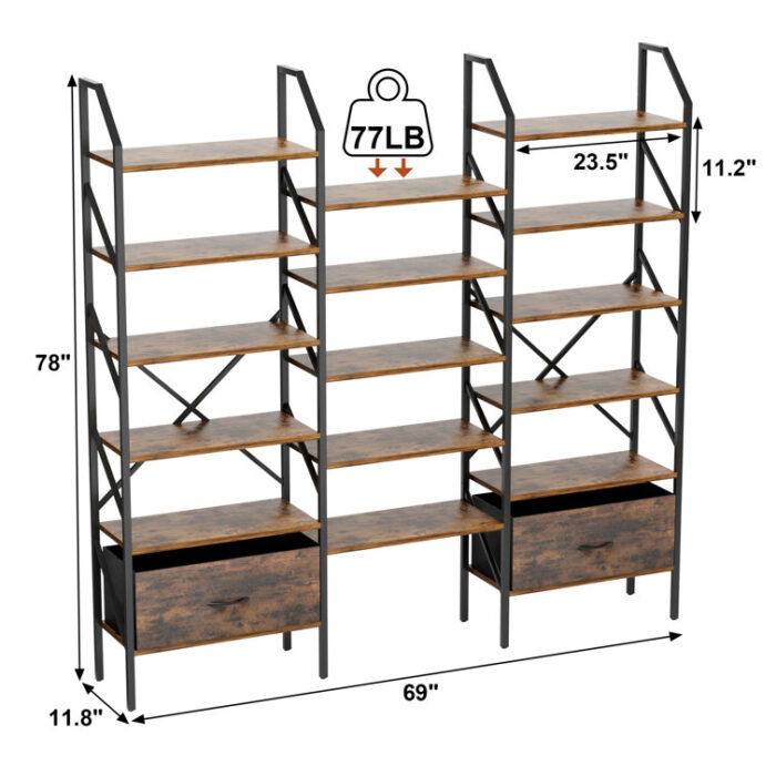 Suean Unfinished Etagere Storage Bookcase - Chic Decora