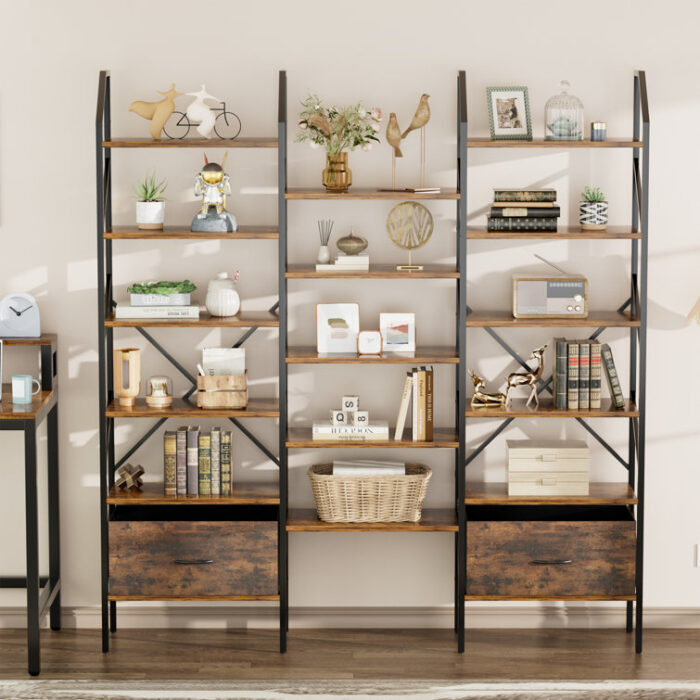 Suean Unfinished Etagere Storage Bookcase - Chic Decora