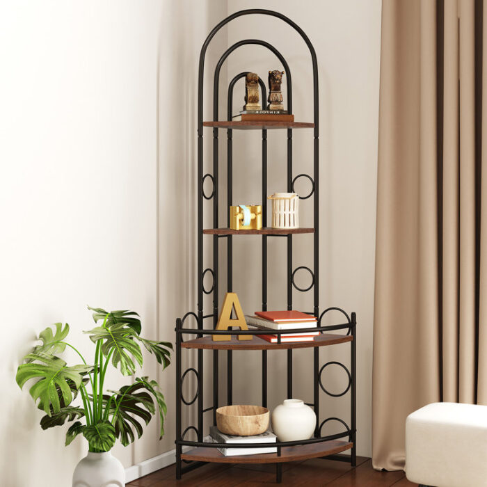 Taviana Corner Bookcase - Chic Decora