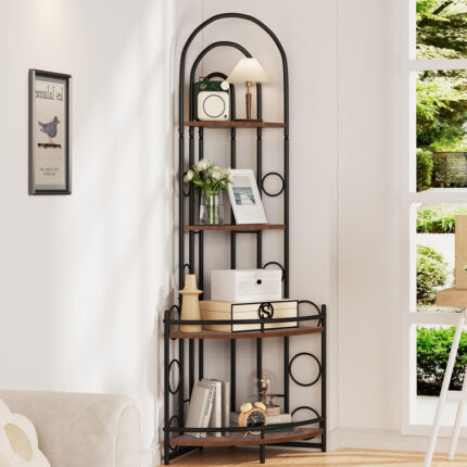 Taviana Corner Bookcase - Chic Decora