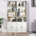 Tiranke 71.2″Hx21.7″W 6-Tier Storage Bookcase with Door Cabinets - Chic Decora