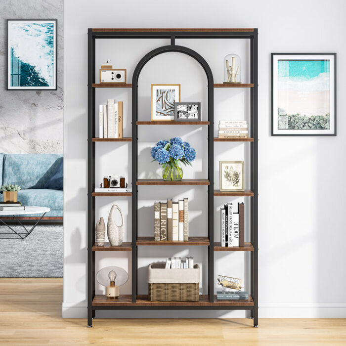 Tonise 70.8″ H Tall Geometric Bookcase - Chic Decora