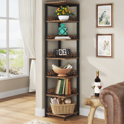 Travond Corner Bookcase - Chic Decora