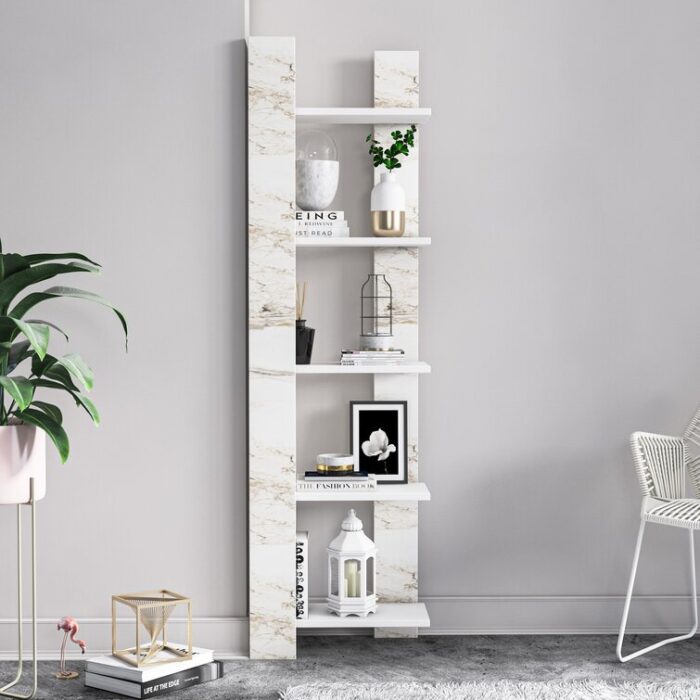 Vaino Corner Bookcase - Chic Decora