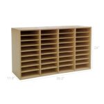 Wood Adjustable Literature Organizer, 36 Compartment Mailslot Organizer, Removable Shelves Stackable - Chic Decora