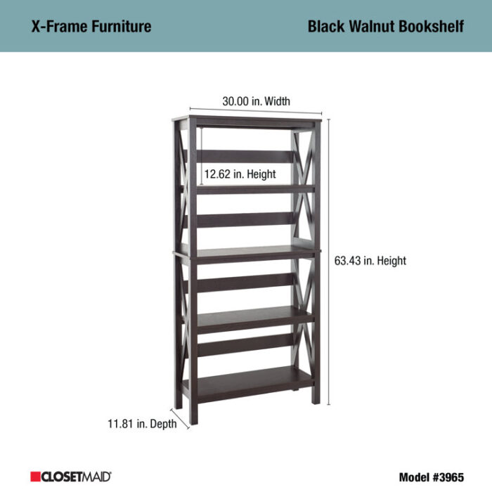 X-Frame Furniture 63.43″ H x 30″ W Etagere Bookcase - Chic Decora