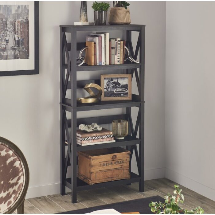 X-Frame Furniture 63.43″ H x 30″ W Etagere Bookcase - Chic Decora