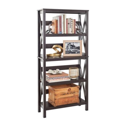 X-Frame Furniture 63.43″ H x 30″ W Etagere Bookcase - Chic Decora