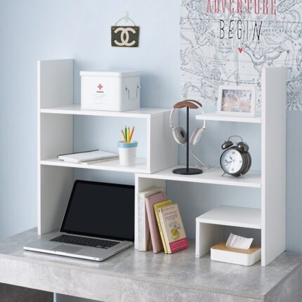 Yak About It Compact Adjustable Dorm Desk Bookshelf - Chic Decora