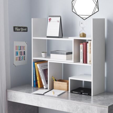 Yak About It Compact Adjustable Dorm Desk Bookshelf - Chic Decora