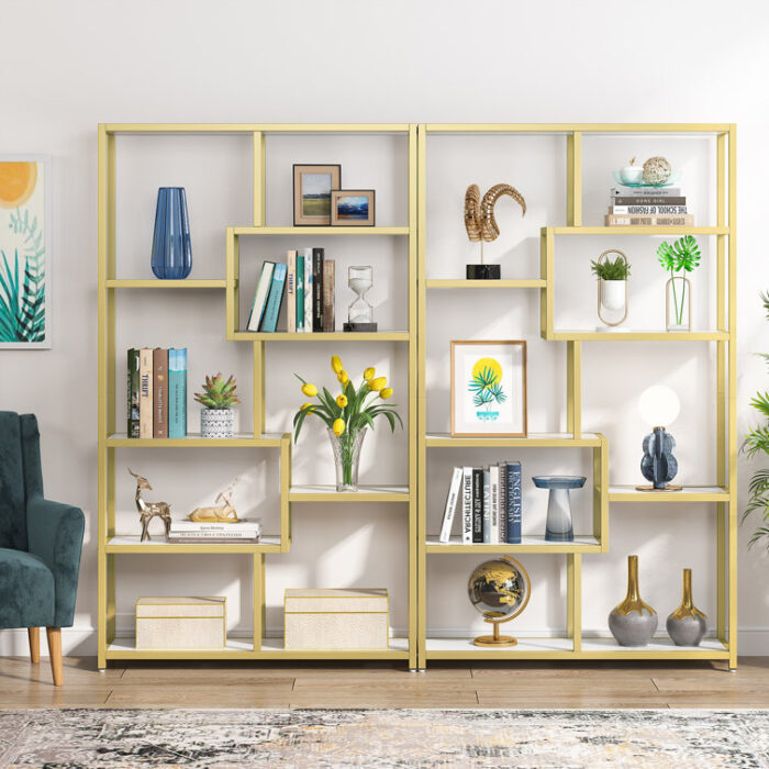 Yvel Geometric Bookcase - Chic Decora