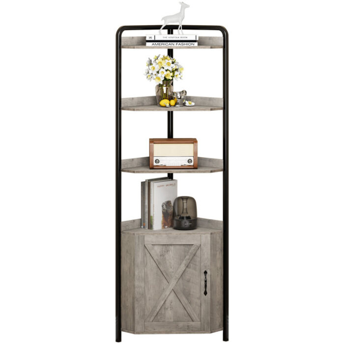 Zissel Corner Bookcase - Chic Decora