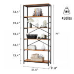 71” H x 31.6” W Steel Etagere Bookcase - Chic Decora