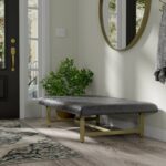 Lorinda Upholstered Vegan Leather Coffee Table with Metal Base - Chic Decora