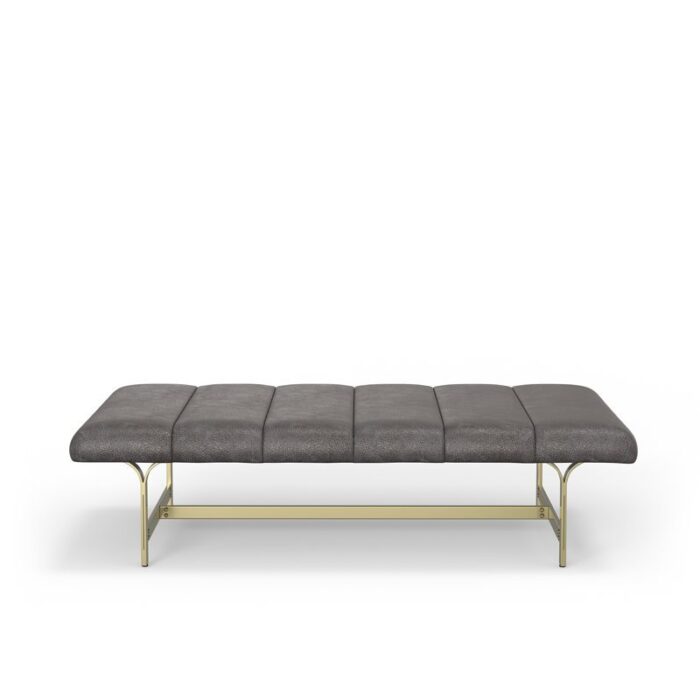 Lorinda Upholstered Vegan Leather Coffee Table with Metal Base - Chic Decora