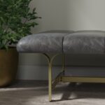 Lorinda Upholstered Vegan Leather Coffee Table with Metal Base - Chic Decora