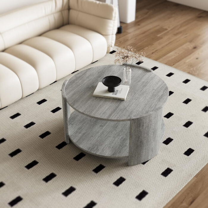 36″ Round Coffee Table for Living Room - Chic Decora