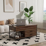 42″ Lift Top Coffee Table, 4 in 1 Multi-Function Coffee Table - Chic Decora