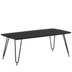 47″ Wood Top Coffee Table in Iron Base - Chic Decora