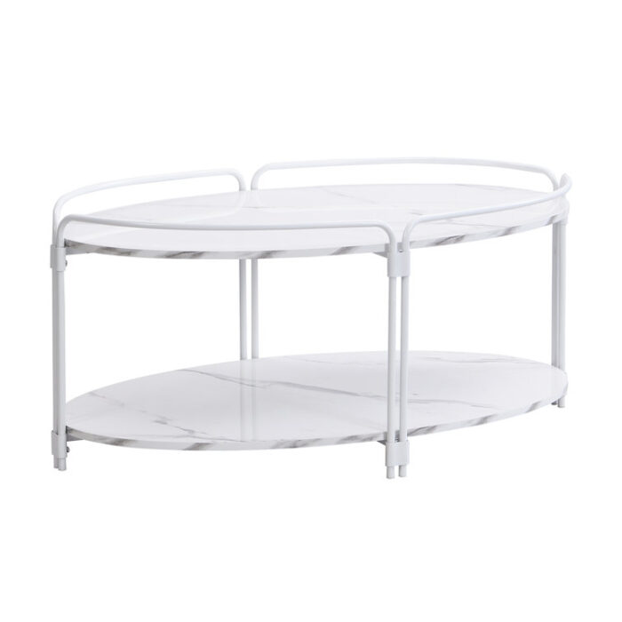 Ahlgren Faux Marble Coffee Table Cocktail Tables Steel - Chic Decora