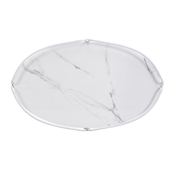 Ahlgren Faux Marble Coffee Table Cocktail Tables Steel - Chic Decora