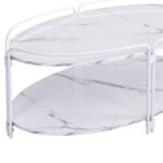 Ahlgren Faux Marble Coffee Table Cocktail Tables Steel - Chic Decora