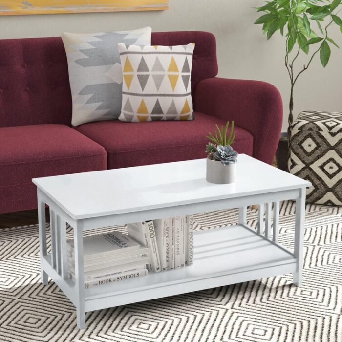 Aidia 39.50″ Coffee Table with Shelf - Chic Decora