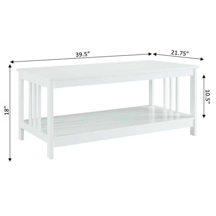 Aidia 39.50″ Coffee Table with Shelf - Chic Decora