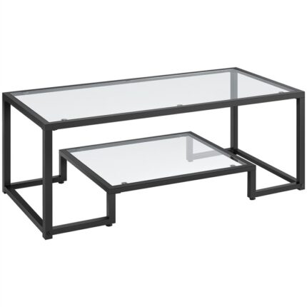 Ailer Glass Top Coffee Table - Chic Decora