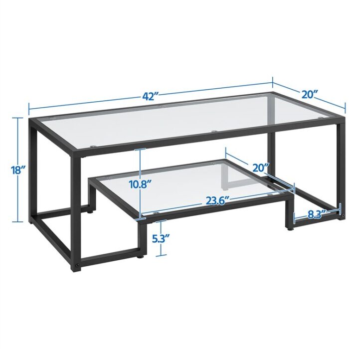 Ailer Glass Top Coffee Table - Chic Decora