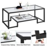 Ailer Glass Top Coffee Table - Chic Decora