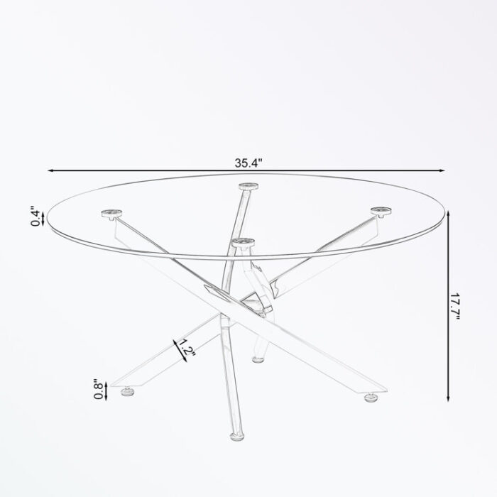 Aizayah Glass Top Single Coffee Table - Chic Decora