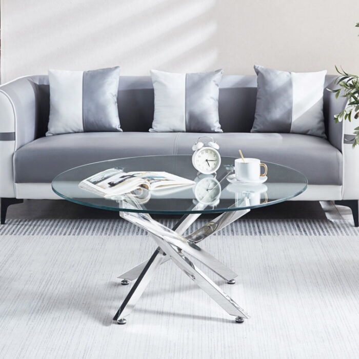 Aizayah Glass Top Single Coffee Table - Chic Decora