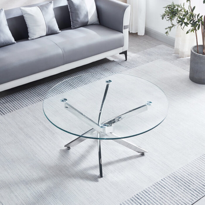 Aizayah Glass Top Single Coffee Table - Chic Decora