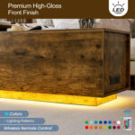 Ajhani Lift Top Coffee Table with LED Lights & Charging Station - Chic Decora