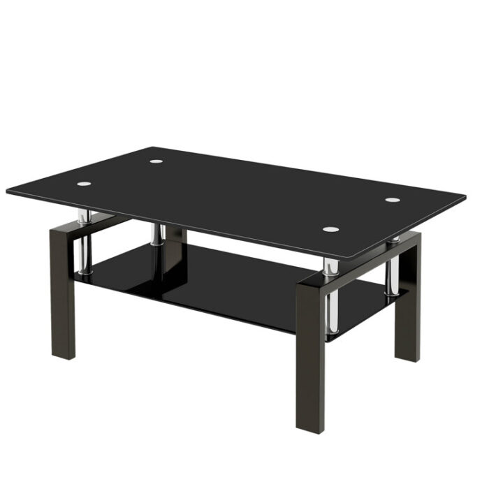 Alfort Glass Top Single Coffee Table - Chic Decora