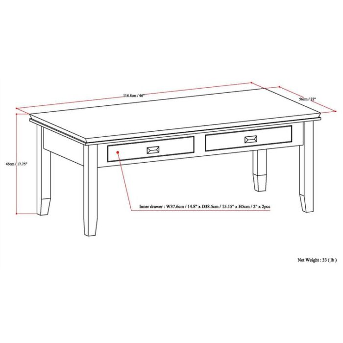 Amarissa Solid Wood Coffee Table - Chic Decora