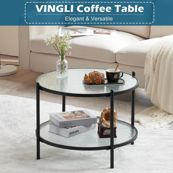 Amarrion Glass Top Coffee Table - Chic Decora