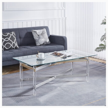 Ambre Glass Top Coffee Table - Chic Decora