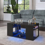 Amillia Coffee Table with Smart APP Controlled LED Light - Chic Decora