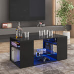 Amillia Coffee Table with Smart APP Controlled LED Light - Chic Decora