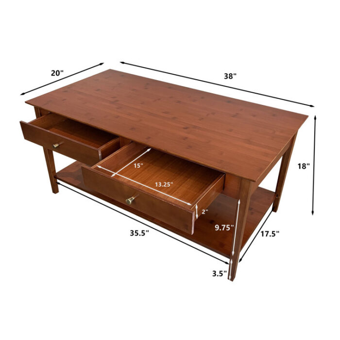 Amreece Solid Wood Coffee Table - Chic Decora