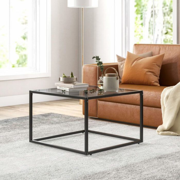 Anchie Glass Top Single Coffee Table - Chic Decora