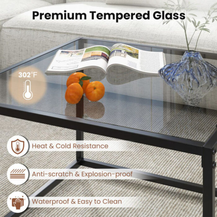 Anchie Glass Top Single Coffee Table - Chic Decora