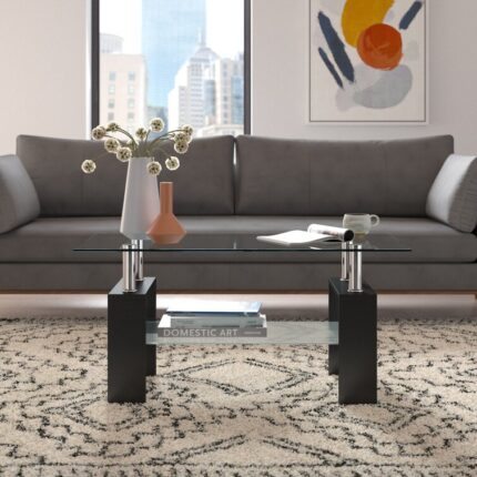 Arebella cocktail table,living room table,Rectangle Coffee Table with storage - Chic Decora